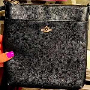 Super Sale Used Black Coach- Side Bag Black